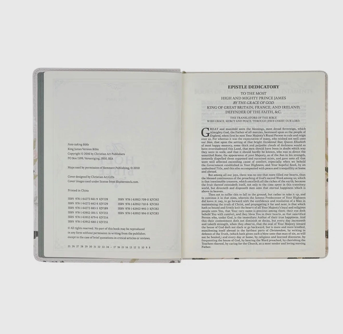 Floral Printed KJV Journaling Bible